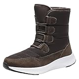 RYTEJFES Winterreitstiefel Damen, Hiver Gemütlich Cozy Freizeit Boots Stiefel Flach Warm Winter Gefüttert Stiefeletten Handschuhe Snow Outdoor Stilvoll Rutschfeste Schneeschuhe Schuhe