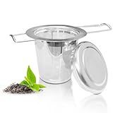 WinGluge 304 Edelstahl Teesieb für Losen Tees, Teeei für Tasse, Teefilter für Teekannes, Tees Sieb mit Deckels, Tea Infuser, Teezubehör, Geeignet Tassen und Teekannens, Faltbare Griffe, Feinmaschig