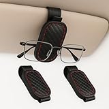 2 Stück Brillenhalter für Auto: Magnetischer Brillenhalter Auto aus Leder für Einhand Tragen - Auto Brillenhalterung für Ersatzbrille und Fahrten bei starkem Licht - Geeignet für Fahrer