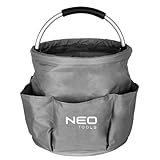 NEO TOOLS Universal Reinigungs-Caddy Grau, Hauptfach mit 6 Taschen für Utensilien, Faltbar, Für zuhause & unterwegs, Bis 10kg belastbar, Oxford 28 x 28 x 27 cm