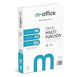 A3-Papier, 80 g, Packung mit 250 Blatt, Multifunktionspapier für Inkjet- und Laserdrucker, A3-Blätter, 297 x 420 mm, ideal für Büro und Zuhause · m-office (250 Blatt)
