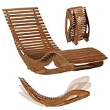 STEELSØN Gartenliege Solaria aus Holz, klappbare Sonnenliege ergonomisch, Holzliege mit Wippfunktion wetterfest, bis 150 kg belastbar, Saunaliege aus Akazienholz geölt