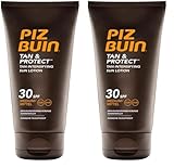 Piz Buin Tan & Protect, Sonnencreme mit Bräunungsbeschleuniger, LSF 30, wasserfest und nicht fettend, 150ml (Packung mit 2)