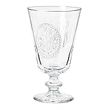 Nordring Donna Wassergläser Weingläser dickwandige Gläser mit Stiel Vintage spülmaschinenfeste 15,2 cm hoch, transparent, Glas, fasst ca. 350 ml