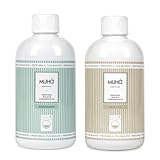 Muha Wäscheparfüm Intensiv 2 x 400 ml – konzentrierte Formel für Waschmaschine und Textilien – anhaltender und raffinierter Duft – langanhaltend – Doppelpack (Meerwasser + süße Milch)