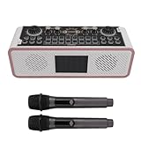 Karaoke Soundkarten Set, BT Lautsprecher, Kabelloses Mikrofon Set mit Sound Mixer Board, HiFi Stereo, Noise Cancelling Chip, Multi Modus, für Telefon, PC