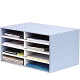 Fellowes Bankers Box Sortierstation für den Schreibtisch, aus 100% recycelter Wellpappe, schneller Aufbau dank Fastfold, stabil stapelbar, Farbe: blau/weiß, 1 Stück