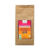 Herbaria MAKEDA Bio Espresso gemahlen 250g – Naturland Fair zertifiziert aus Ostafrika – Röstaromen mit Kakao- & Eichenholz-Noten – Bio Kaffeebohnen gemahlen für die Siebträger und Espressokocher