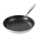 Silverstar Edelstahlpfanne 24 cm Wabenstruktur Sterne Kratzfeste Antihaft Pfanne Induktion, Wabenpfanne aus Edelstahl Mehrschichtmaterial Bratpfanne für alle Herdarten, Backofen, Spülmaschine geeignet