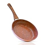 Livington Copper & Stone Pan - Bratpfanne - Pfanne 24cm - Anthihaft - für alle Herdarten - kratzfest - Induktion - gleichmäßige Hitzeverteilung - inkl. Rezeptheft