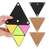 MOTHNUR Dreieckige Wiederverwendbare Notizblöcke aus PET 4 Satz Schwarz Natur Wasserfest Haftend für Büro Schule Studium Kreative Organisation