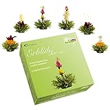 Creano Teeblumen – Erblühtee zum Probieren - grüner Tee fruchtig aromatisiert (6 verschiedene Sorten Teerosen) Blooming Tea Tee Geschenk für Frauen, Mutter, Teeliebhaber