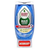 Fairy Max Power Handgeschirrspülmittel Antibakteriell, einfache und mühelose Reinigung, selbst bei den fettigsten Töpfen und Pfannen, 370ml