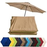 Ersatzbezug für Sonnenschirm, wasserdicht und atmungsaktiv, passend für 6/8 Rippen, ideal für Terrasse, Strand, Pool, Sonnenschutzlösung