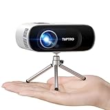 Mini Beamer Full HD 1080P Unterstützung,【Auto Keystone】WiFi Bluetooth Handy Klein Tragbarer Beamer Heimkino, TOPTRO LED Projektor 15000 Lumens mit Stativ, Zoom für TV Stick/iOS/Andorid/Laptop HDMI USB