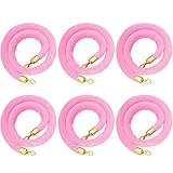 Samt-Absperrseil, Warteschlangenabsperrseil, Absperrseil mit goldenen Haken, Sicherheits-Samtseil für rote Teppiche, Filmstudios, Hochzeiten, Kinos, Theater (Länge: 150 cm, Farbe: 6 Stück)