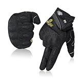 BORLENI Motorradhandschuh Herren Motorradhandschuhe atmungsaktive Vollfinger-Motorradhandschuhe Touchscreen Knöchelhandschuhe Schwarz