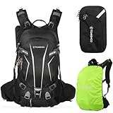 TOMSHOO Fahrradrucksack 20L/30L/40L, Outdoor Rucksack Multifunktionaler Wanderrucksack Skirucksack für Radfahren Reiten Bergsteigen mit Regenschutzkappe und Helmabdeckung (30L, Schwarz)