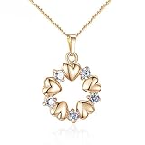 Luxusgold Farbe Herzketten mit AAA Zirkon für Frauen Jubiläum Schmuck