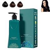 Pflanzliche Haarfärbecreme, mildes, langanhaltendes Haarfärbeset, pflegend, natürlich, deckt graue Haare ab, für Frauen und Männer (Schwarz)
