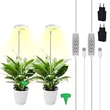 IGUGI 2 Stück Pflanzenlampe LED Vollspektrum,Pflanzenleuchte mit -Auto-Timer,Pflanzenlicht für Zimmerpflanzen,LED Pflanzenlampe Vollspektrum für Zimmerpflanzen Grow Light mit 3 Modi volles Spektrum