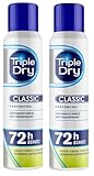 Triple Dry Anti-Transpirant-Spray, 2 x 150 ml, Deo-Spray gegen starkes Schwitzen, antibakterielles Deodorant für 72 h Schutz, parfümfreies Antiperspirant