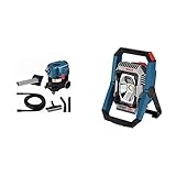 Bosch Professional Industriestaubsauger Gas 35 L SFC+ (1200 Watt, 35 L Behälter, 3 m Schlauch) & 18V System Akku LED-Baustellenlampe GLI 18V-2200 C (max. Helligkeit 2200 Lumen)