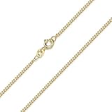 MATERIA by Matthias Wagner Goldkette Damen 925 Silber vergoldet - 55cm Panzerkette 1,7mm flach K88-55