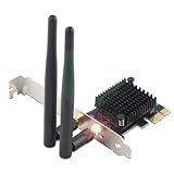 PCIe WLAN Karte – AC1200 Dual-Band 2,4 GHz & 5 GHz + Bluetooth 4.2 – Wireless PCI-E Adapter mit Low-Profile Bracket & Kühlkörper – Für Gaming PC & Desktop – Windows 11/10/8.1/8/7 (32/64 Bit) & Linux