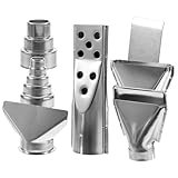 SOESFOUFU 7 Stück Heißluftdüsen aus Rostfreiem Stahl Verschiedene Größen Inkl Rund Flach und Gerippt Kompatibel als Ersatz für Heißluftlötstationen und Entlötgeräte