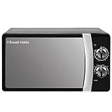 Russell Hobbs RHMM701B 17 Liter, 700 W, schwarz, manuelle Solo-Mikrowelle mit 5 Leistungsstufen, Signalton und Timer, Auftaufunktion, einfache Reinigung