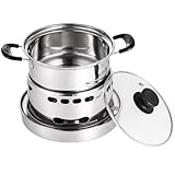 Edelstahl Alkoholbrenner Set mit Topf, Spirituocher für Innen & Außen, Kompakter Flammenofen für Camping, Wandern, Kleine Räume