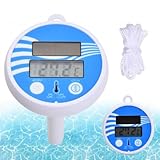 Focenat Schwimmend Thermometer, Solar-Schwimmbad Wassertemperatur-Anzeigetester, Digitales Schwimmendes Pool-Thermometers Thermometer Verwendet in Innen- und Außenpools, Badewannen, Aquarien, Teichen
