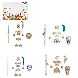 LootPop Mini Ritter Figuren Rüstungs Zubehör, 4 Sets mittelalterlicher königlicher Wachrüstung und Waffenzubehör, kompatibel mit großen Marken(36 Stück)
