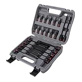 Riuulity 24-teiliges Steckschlüssel-Set mit 3/8-Zoll-Antrieb, Schlag-Stern-Bit-Steckschlüsselsatz, S2-Legierungsstahl T10-T60, 6 Zoll Lange Steckschlüsseleinsätze für Schwere Aufgaben,