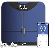 Anyloop Körperfettwaage Waage Personen Personenwaage Digital Mit APP 180 kg/400 lbs,Körperwaage Digital Bluetooth Körperanalysewaage für Körperfett,Gewicht,BMI,Pulsschlag,Muskelmasse,Protein,BMR,usw.