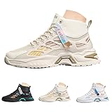 Laufschuhe für Herren, Freizeit, Sportschuhe, leicht, Damen, breite Sneaker, Sportschuhe, bequem, lässig, urban, orthopädisch, Fitnessstudio, Trekking, Walking, beige, 44 EU