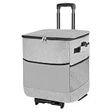 Miyanvuo Kühlbox mit Rädern | Isolierte Kühltasche Mit Rädern - Wiederverwendbare Rollenkartonbox mit Wasserdichtem Design für Mittagessen Straße Picknick Reise Outdoor Angeln Terrasse Ausflug