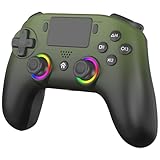 Subsonic – Kabelloser PS5-Controller mit programmierbaren Paddeln und LEDs, Vibrations- und Touch-Funktion – PS5-Controller in Militärgrün