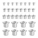 Dübel Zentrierspitze 6/8/10/12mm, 32 Stück Holzdübel Dübelspitzen Dübelsetzer Round Dübellochmarkierer Holzdübel Zentrierspitzen Set für Holzverarbeitung Holz Tenon Bit Werkzeug