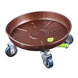 VICASKY Mobiler Blumenständer mit Universalrädern Robuster Runder Metall Blumentopfuntersetzer Wetterfest für Innen und Außen Einfacher Pflanzenroller für Balkon und Terrasse