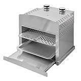 Extra breiter 800 °C Oberhitze Gasgrill für den urbanen Koch. Beefer-Grill aus Edelstahl für ein perfektes Steak oder als Pizzaofen. Ideal für Balkon und Terasse ‎37 x 40 x 42 cm, Grillrost, 6 kW