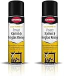 Caramba Power Kamin & Ofenglasreiniger, Entfernt Ruß-, Fett- und Harz auf Kaminscheiben, Zubehör für Kamin-, Holz- und Kohleöfen, Glasreiniger, 500 ml (Packung mit 2)