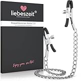 LIEBESZEIT© Nippelklemmen Brustwarzen - NEUHEIT 2025 - Einstellbare Nippel Klemmen Nipple Clamps SM Fetisch Sexspielzeug für die Frau Mann Paare BDSM Toys Sextoys Bondage Sex Spielzeug Set Nippelkette