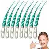 Juguta 60 Stück Interdentalbürsten, Silikon Zahnzwischenraumbürsten Dentalbürsten mit Box, Gebogene Form Zahnsticks für Reinigung schwer zugänglicher Zahnzwischenräume