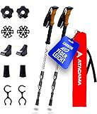 ATACAMA Trekkingstöcke Wanderstöcke Teleskop Carbon - Nordic Walking Stöcke für Damen Herren - verstellbar leicht Korkgriff - Nordic Gummipuffer