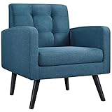 Yaheetech Ohrensessel Sessel mit Armlehnen, Bequem und Modern, Fernsehsessel Relaxsessel Wohnzimmer Clubsessel Sofa 136 KG belastbar Blau