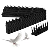 Les-Theresa 24 Stück Taubenabwehr Spikes Kunststoff, 4.3 Meter Taubenabwehr Vogelabwehr Spikes, Vogelabwehr Taubenabwehr Ideal für Balkon, Zaun, Garten, Dächer, Fenster, Schnelle Montage (Schwarz)