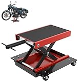 UISEBRT Rangierhilfe Motorradheber mit Rollen, höhenverstellbar bis 500 kg, Motorradhebebühne für Reparaturen von Motorrädern, ATVs & Quads, Einsatz in Garage