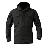 Adhdyuud Herren Military Camo Army Tactical Windbreaker Hoodie Feldjacke Atmungsaktiv Outwear Schwarz M